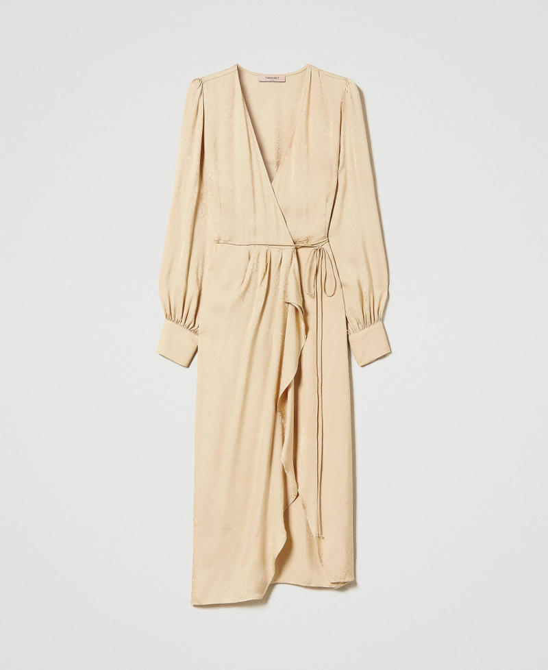 Midi jacquard satin dress