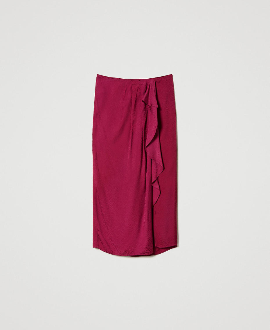 Midi jacquard satin skirt "Raspberry Radiance" Purple Woman 232TP2581-0S