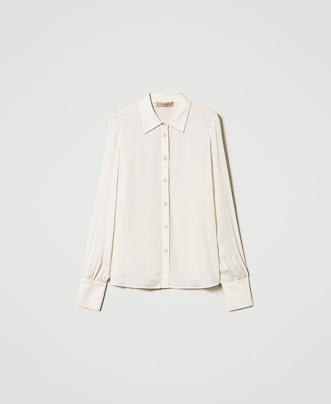 Camicia in crêpe cady Bianco Neve Donna 232TP2583_00282_0S