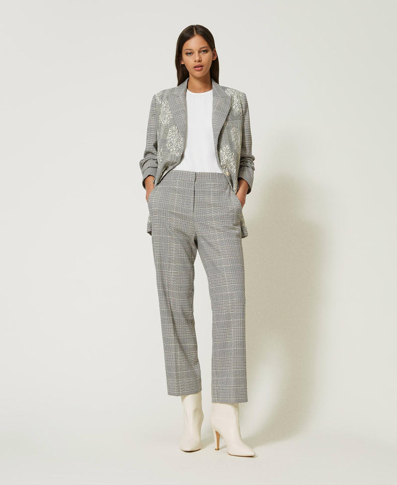 Cropped glen plaid trousers