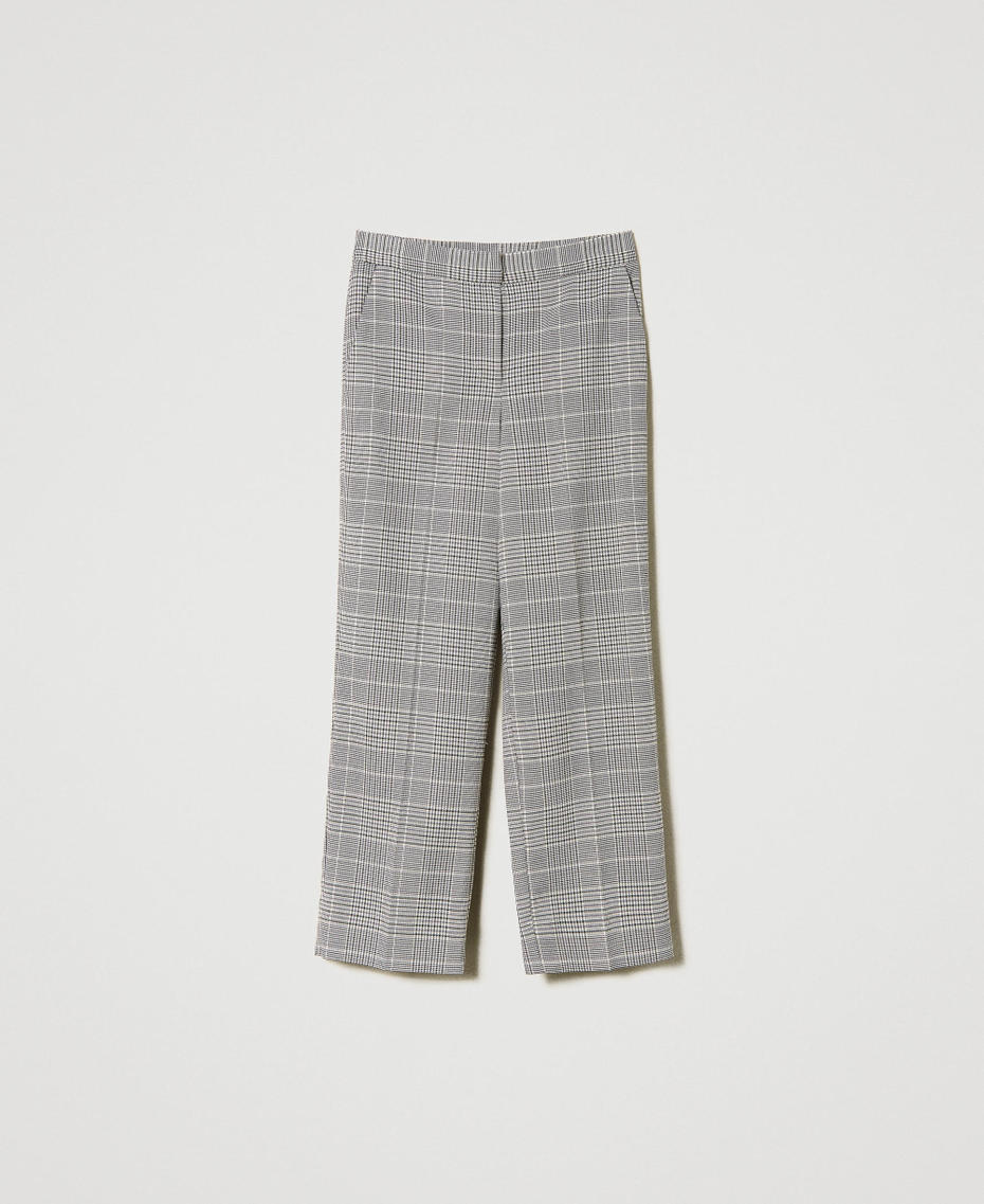 Cropped glen plaid trousers