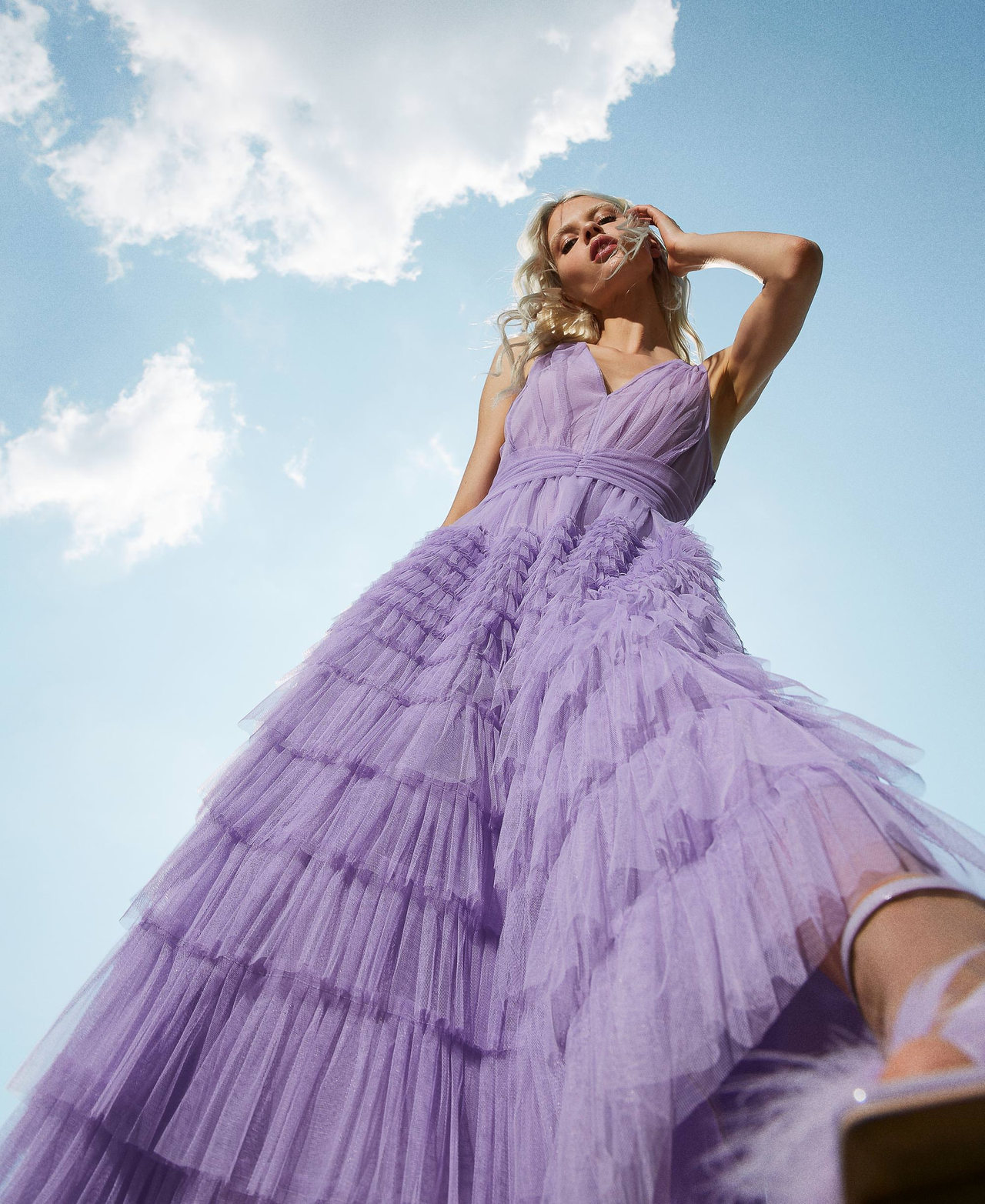 Tulle frill 2025 midi dress