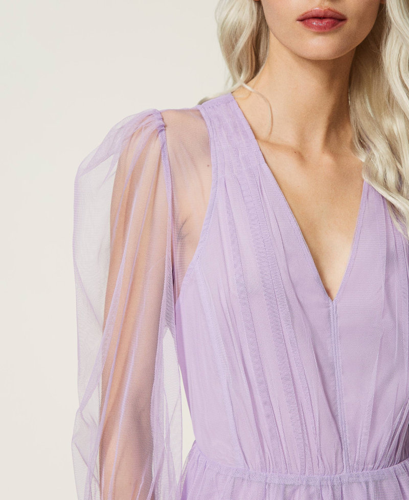 Short tulle dress with flounces "Lavendula” Purple Woman 232TP2641-04