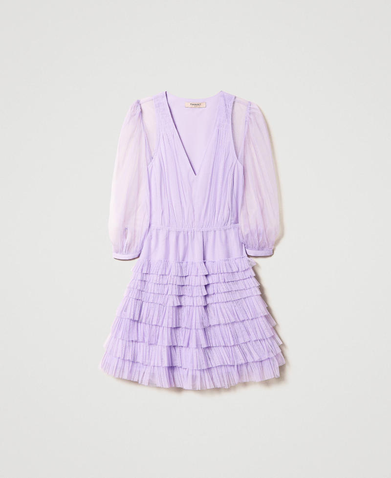 Robe courte en tulle avec volants
