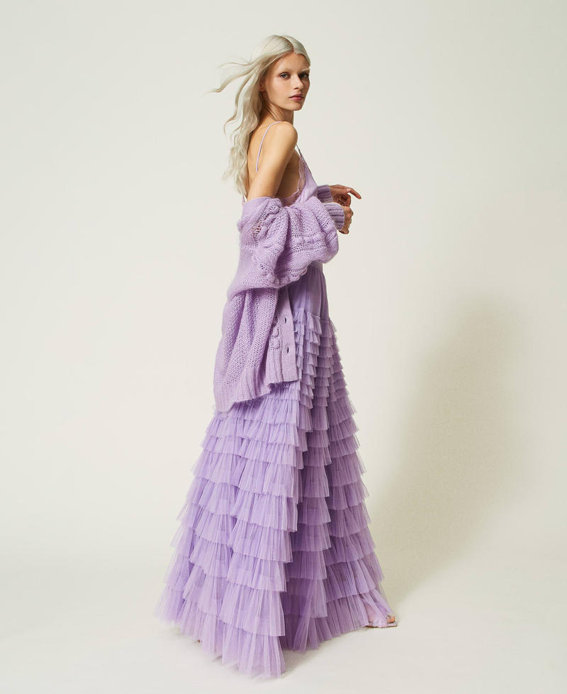 Gonna lunga in tulle con balze