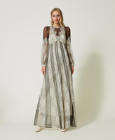 ワンピース TWIN SET Long dress Long plumetis tulle and lace dress Woman, White | TWINSET Milano