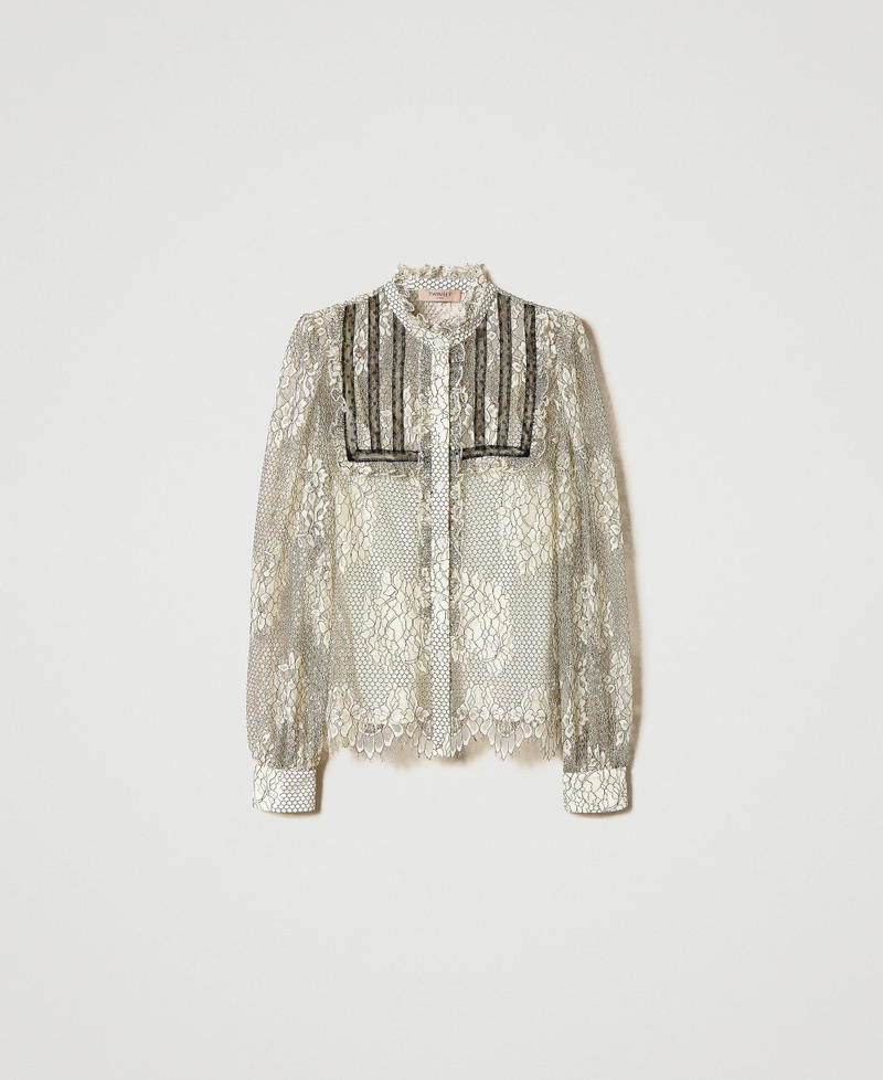 Camicia in pizzo con inserti