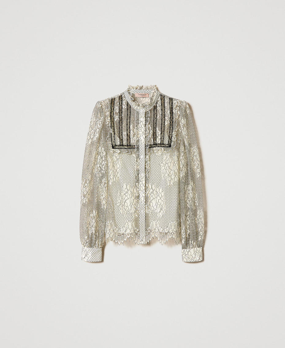 Camicia in pizzo con inserti