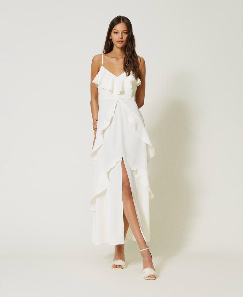 Robe nuisette en crêpe cady avec volants