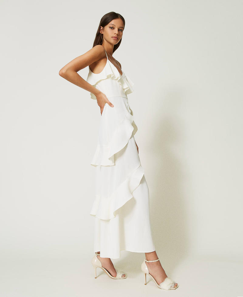 Robe nuisette en crêpe cady avec volants