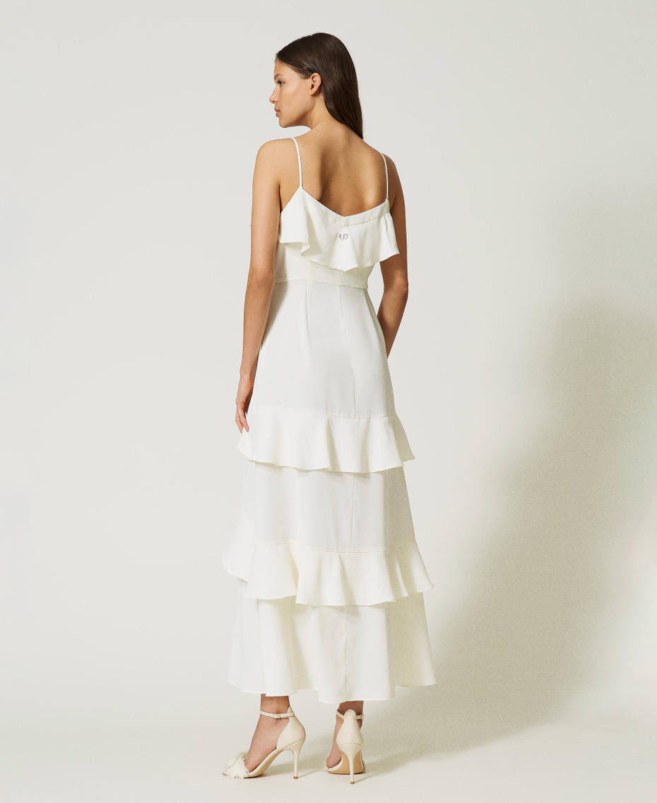 Robe nuisette en crêpe cady avec volants