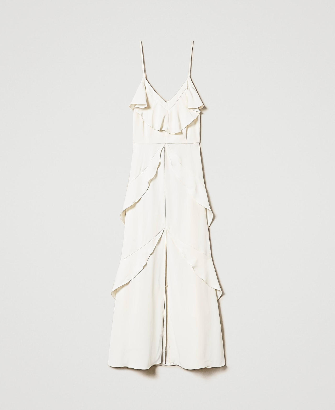 Robe nuisette en crêpe cady avec volants