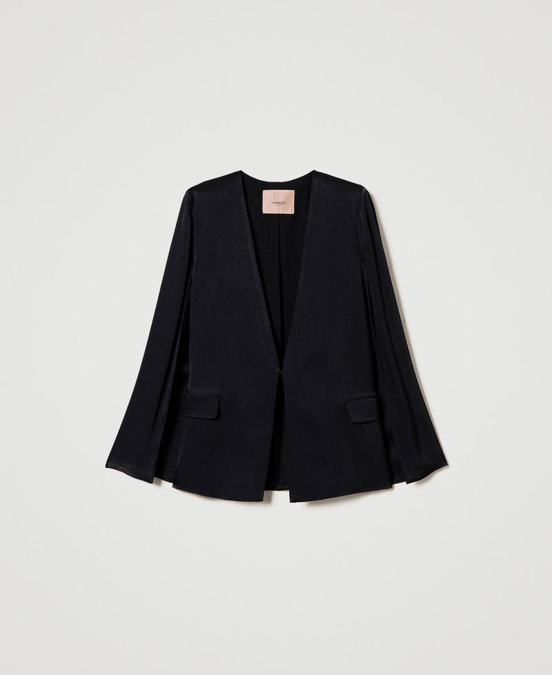 Blazer cape en satin