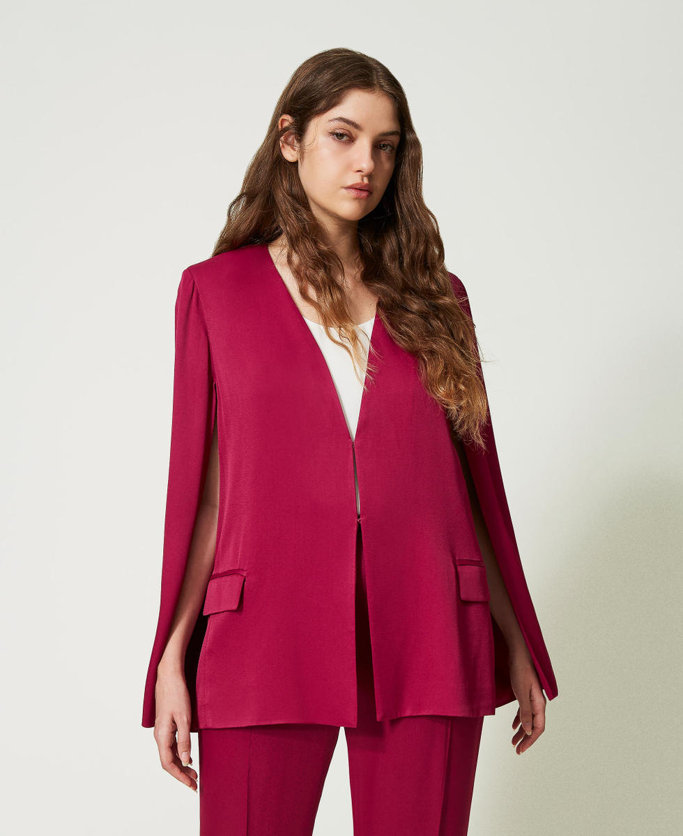 Satin cape blazer Woman Purple TWINSET Milano