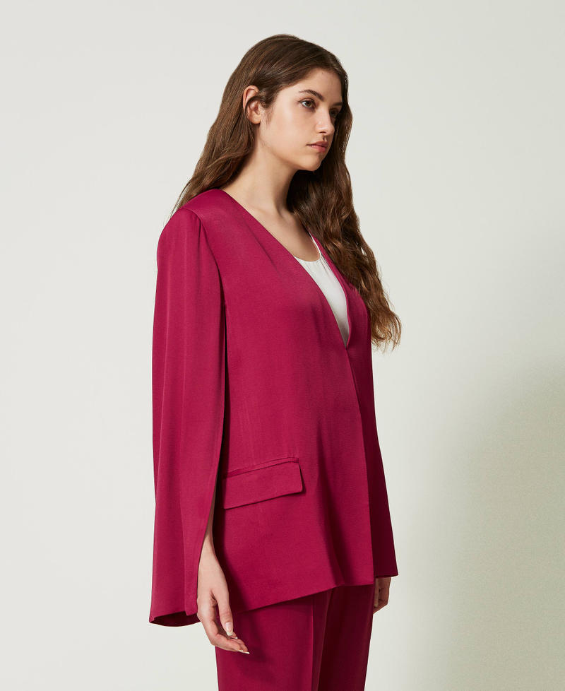 Satin cape blazer "Raspberry Radiance" Purple Woman 232TP2691_07212_02