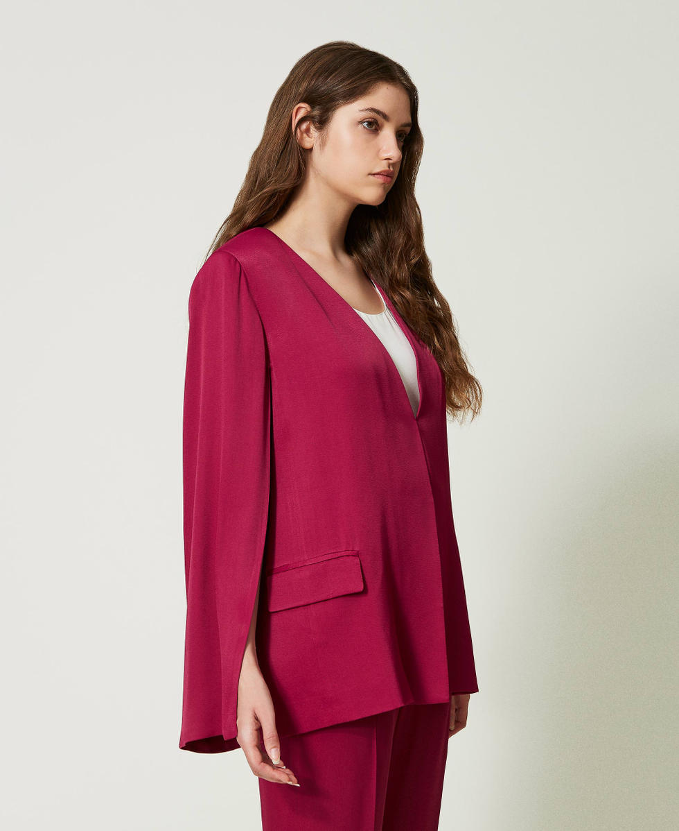 Burgundy cape blazer new arrivals