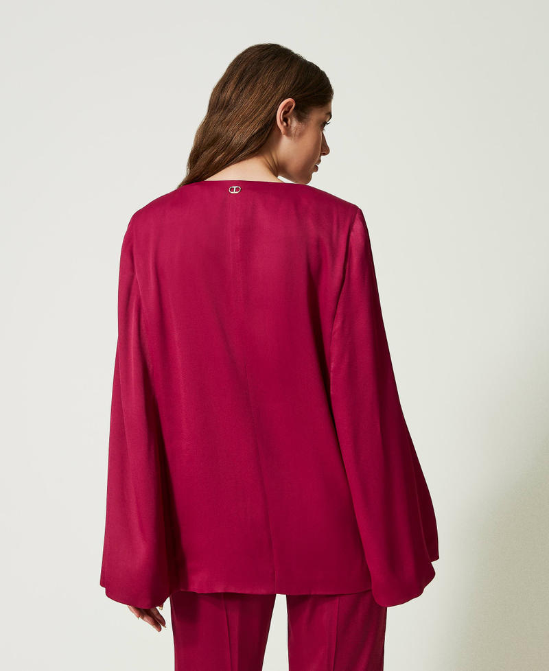 Satin cape blazer "Raspberry Radiance" Purple Woman 232TP2691_07212_03