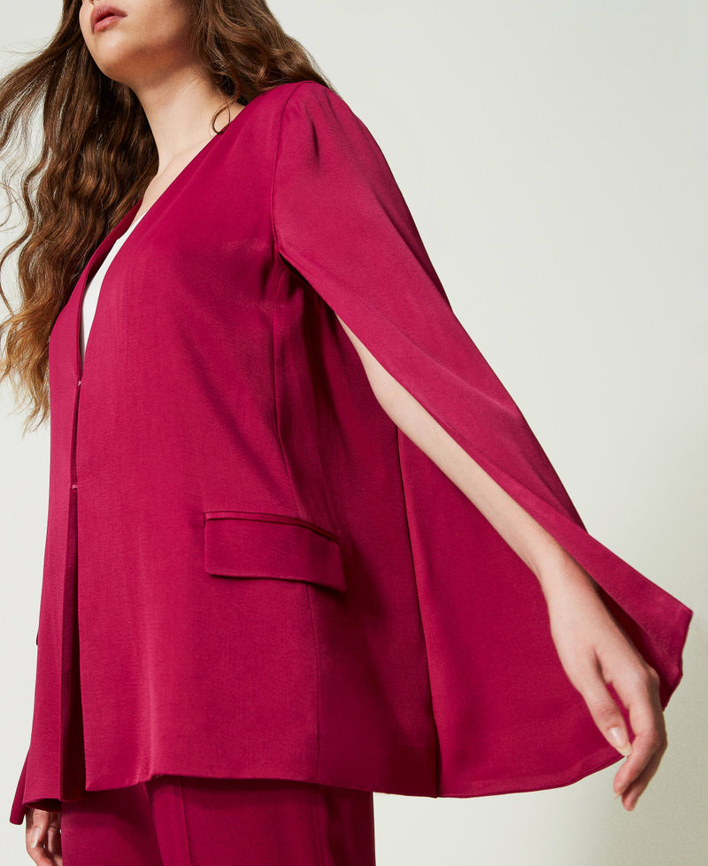 Satin cape blazer "Raspberry Radiance" Purple Woman 232TP2691_07212_04