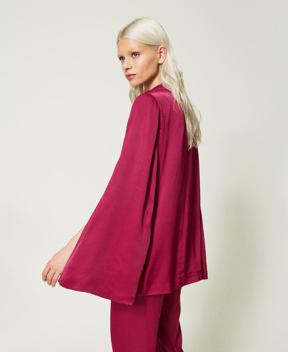 Satin cape blazer "Raspberry Radiance" Purple Woman 232TP2691_07212_07