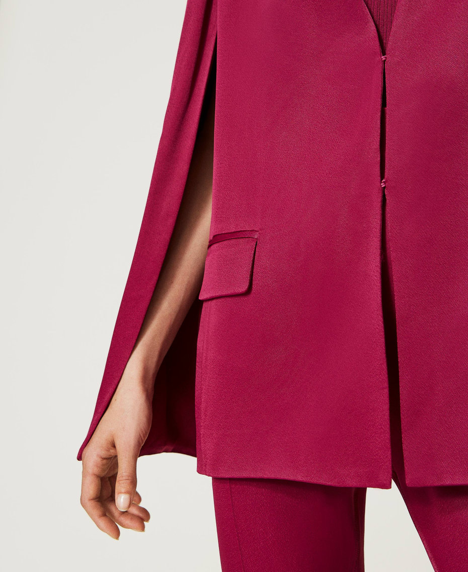 Satin cape blazer "Raspberry Radiance" Purple Woman 232TP2691_07212_08