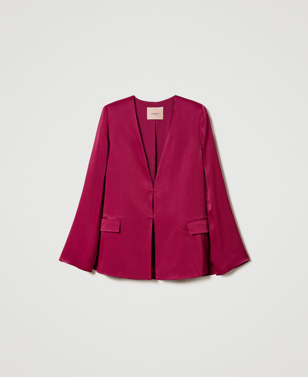 Satin cape blazer Woman Purple TWINSET Milano