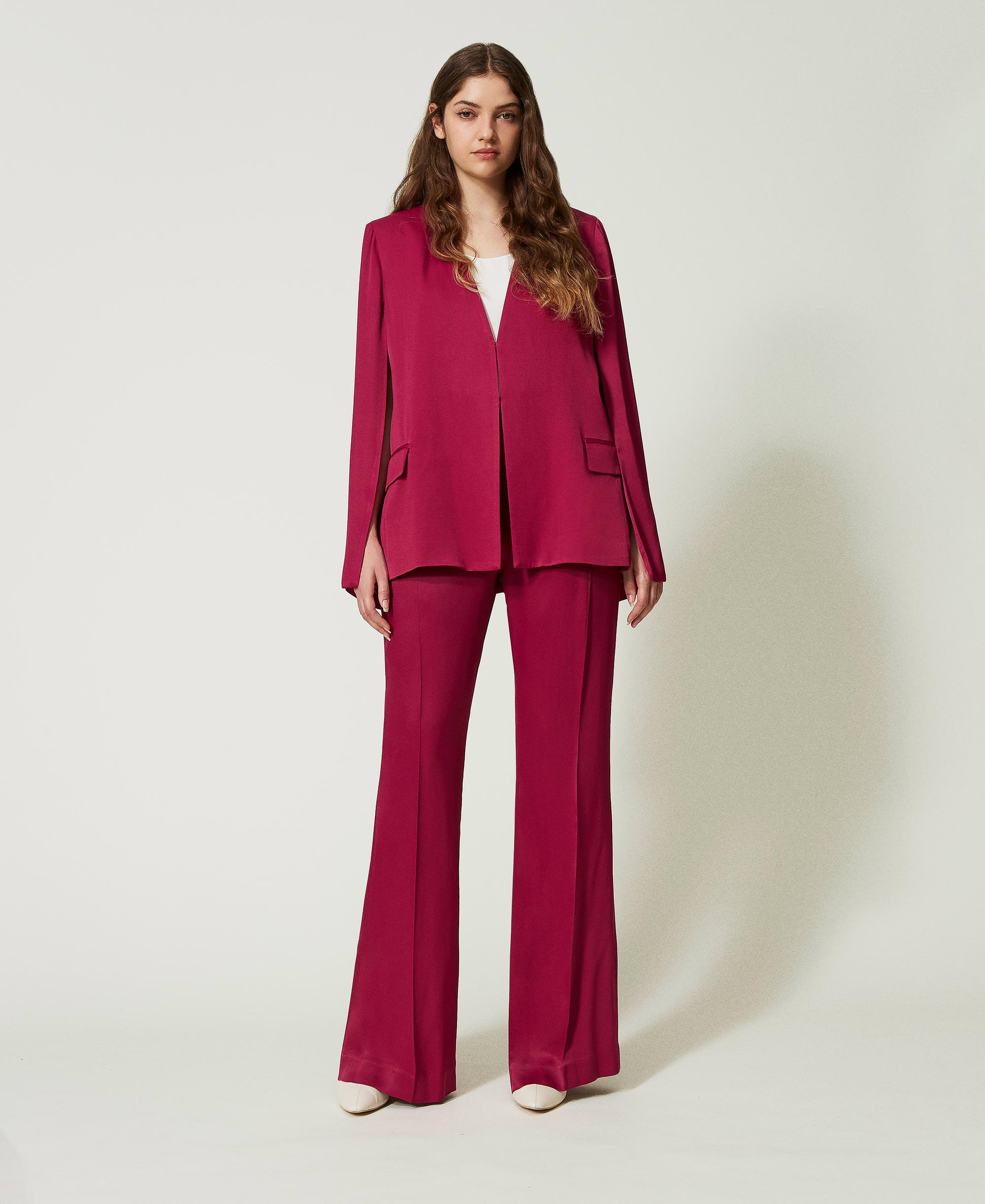 High waist satin trousers