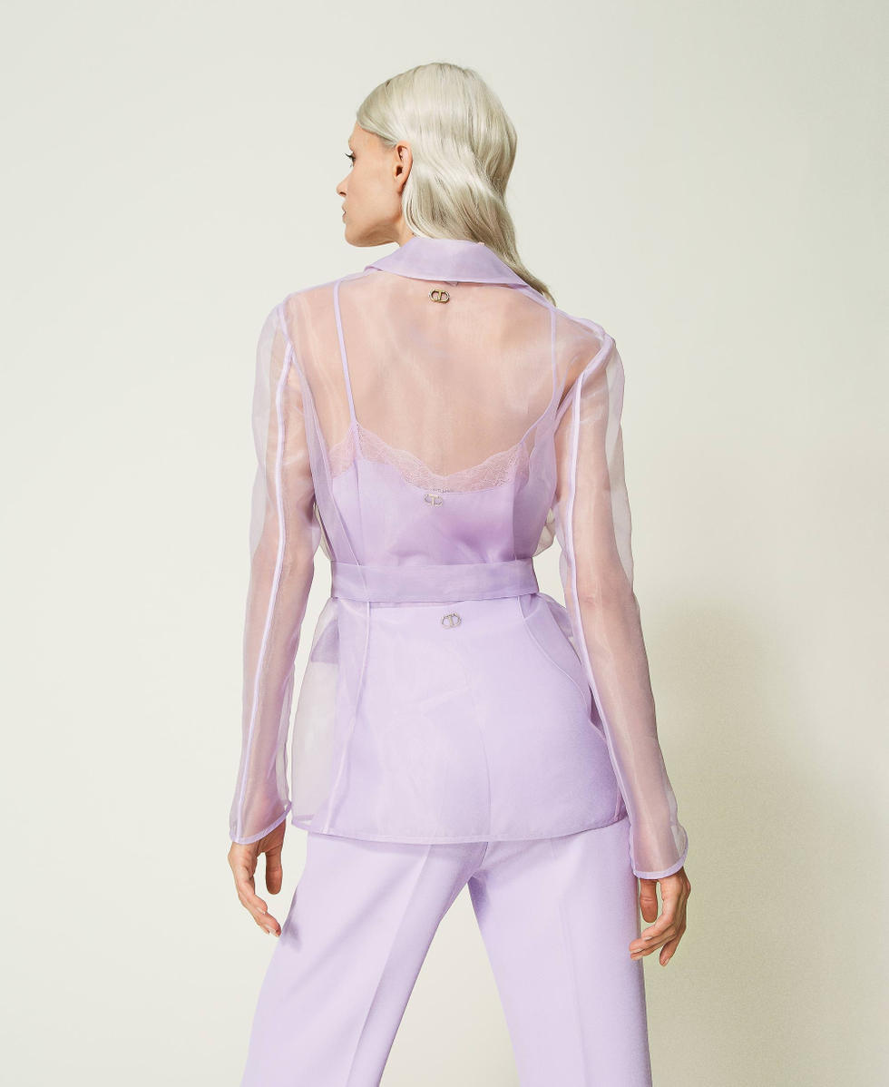 Chaqueta blazer de organza Mujer Morado TWINSET Milano