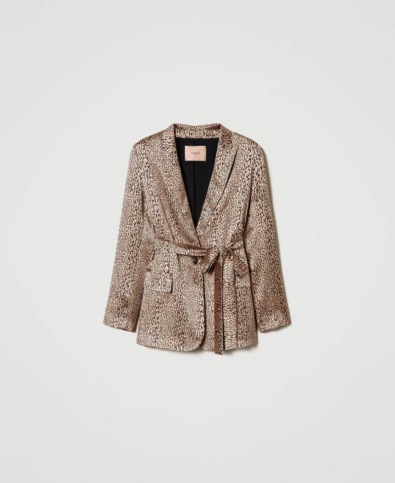 Blazer en satin animalier