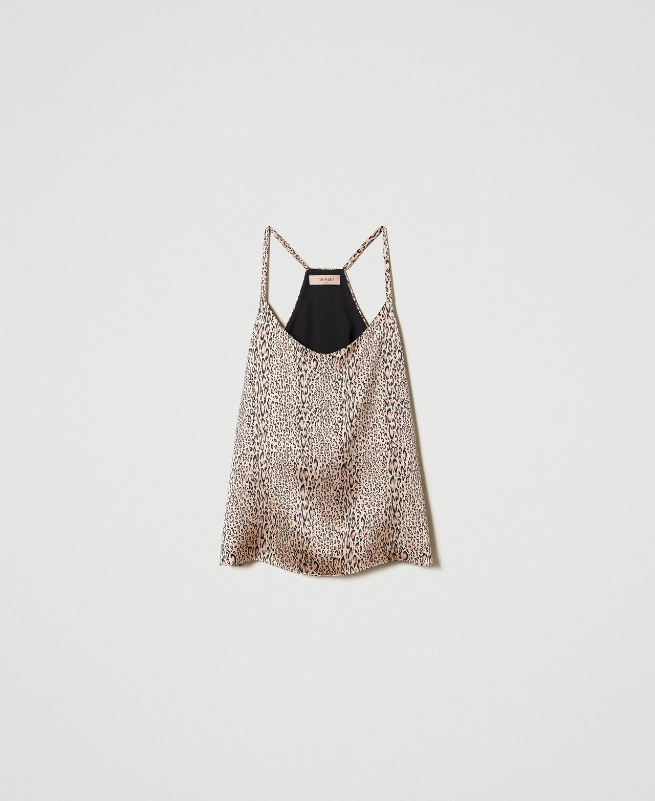Top en satin animalier