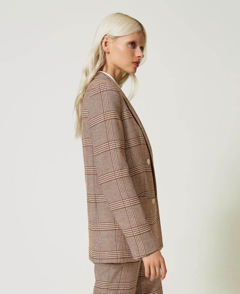Giacca blazer in Principe di Galles Donna, Beige | TWINSET Milano