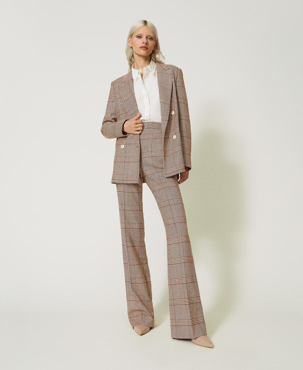 Blazer en Prince de Galles Femme Beige TWINSET Milano