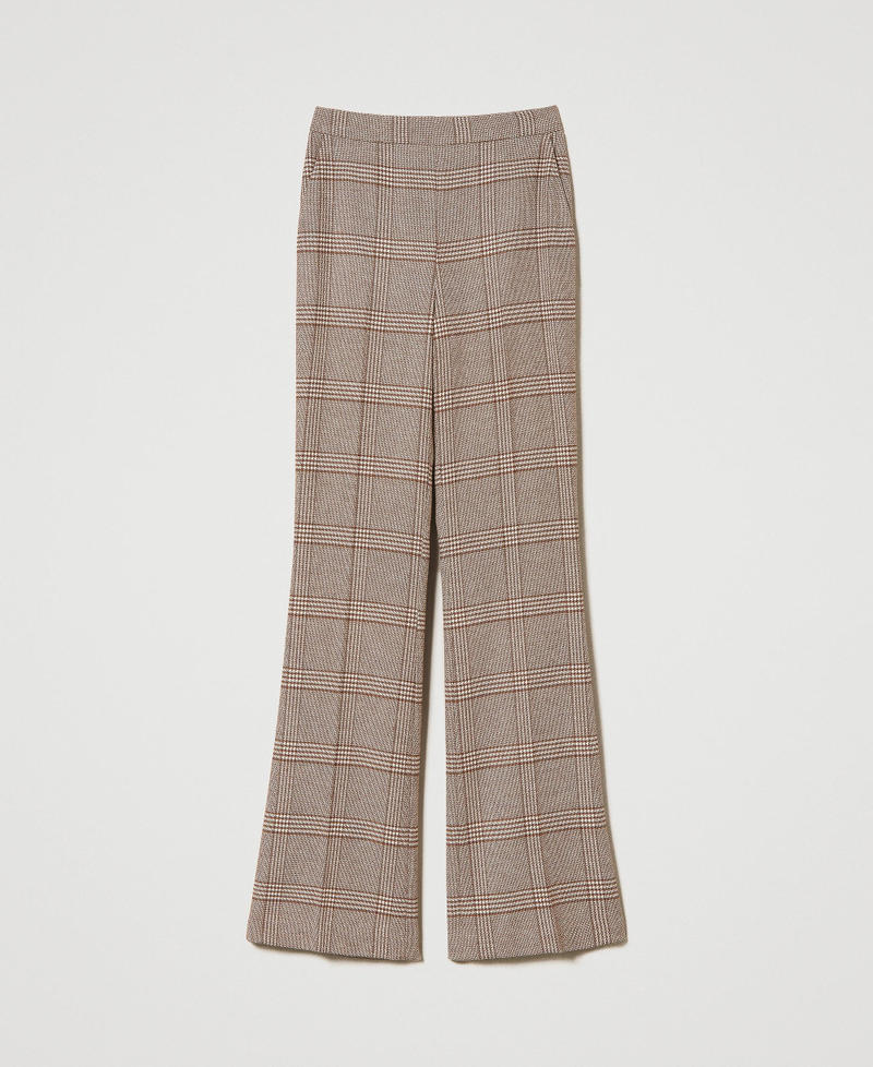 Flared glen plaid trousers