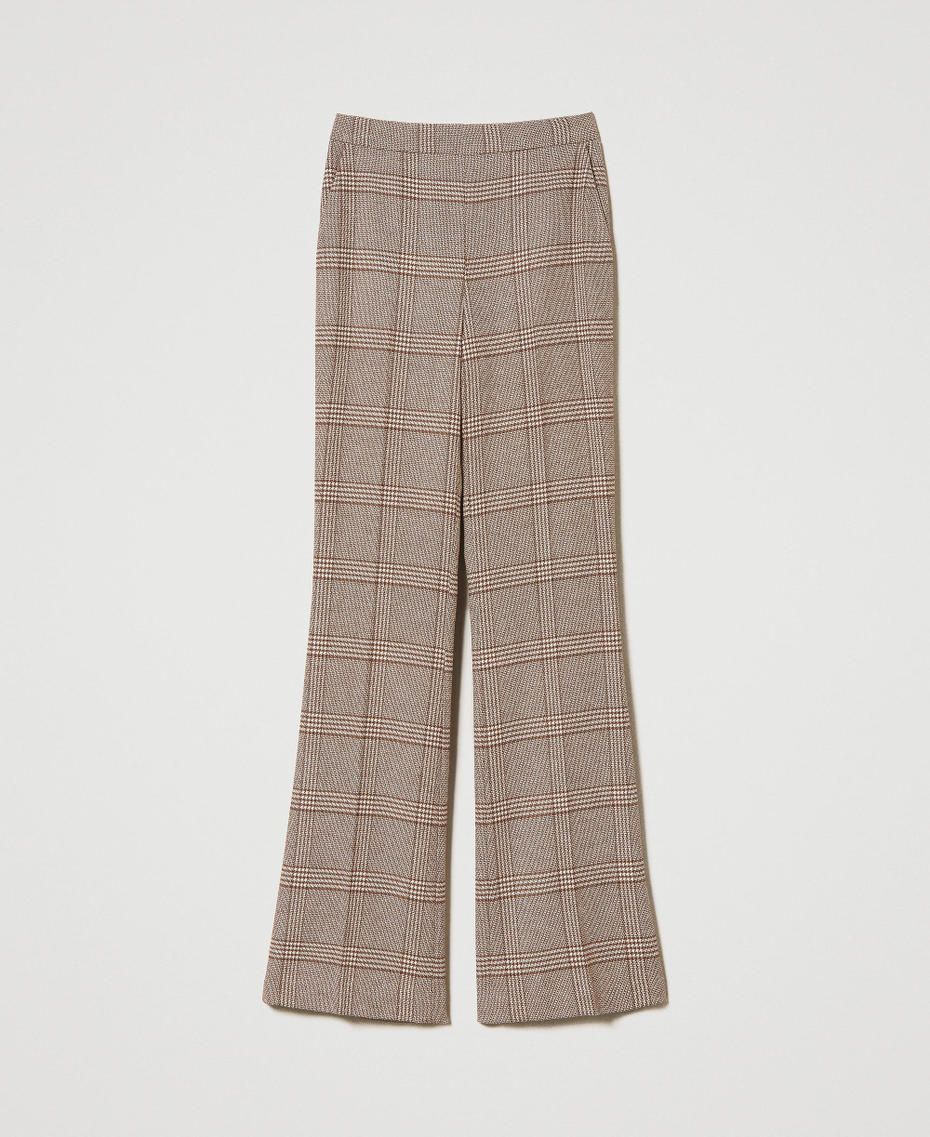 Flared glen plaid trousers