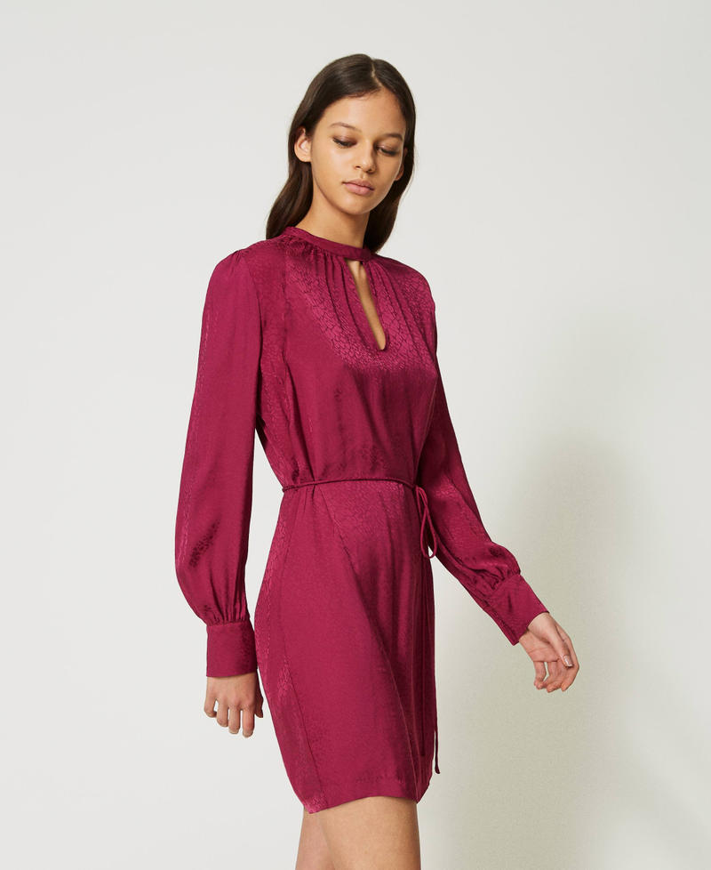 Short jacquard animal print dress "Raspberry Radiance" Purple Woman 232TP2761-03