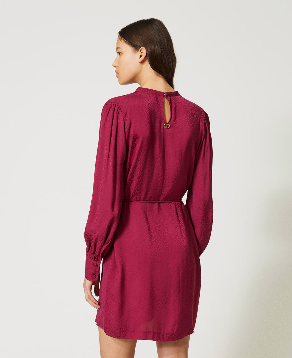 Short jacquard animal print dress Woman, Purple | TWINSET Milano