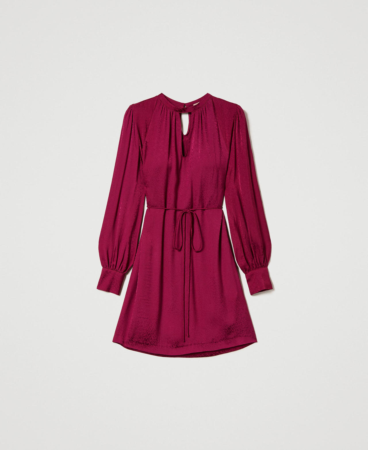 Short jacquard animal print dress "Raspberry Radiance" Purple Woman 232TP2761-0S