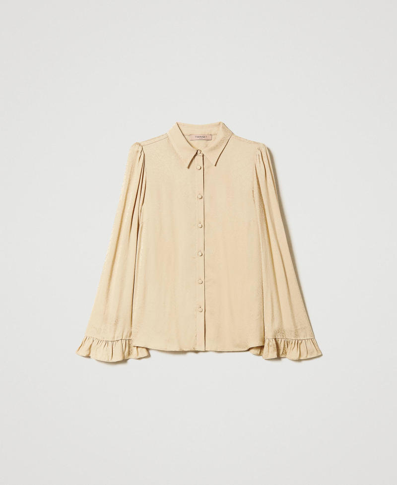 Jacquard animal print shirt Camel Light Woman 232TP2763_10858_S0