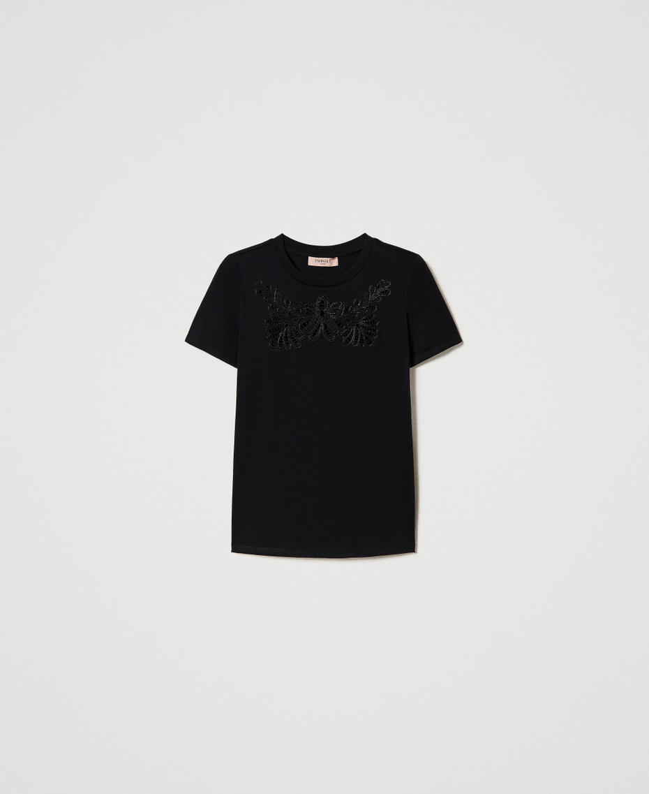 T-shirt avec broderie anglaise