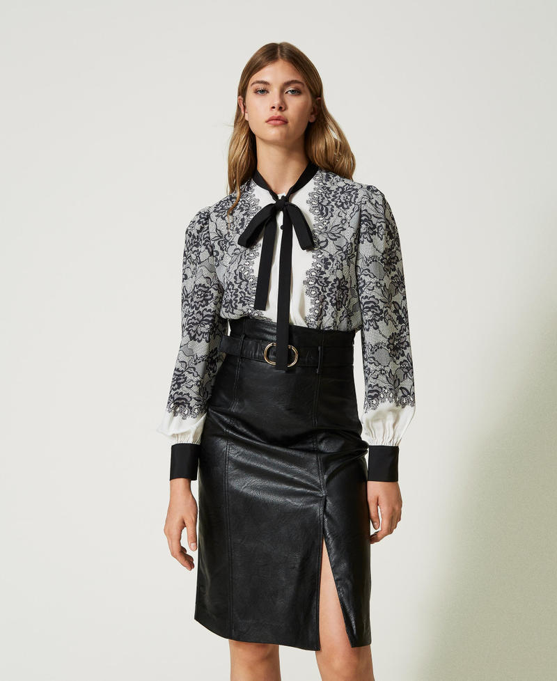 Printed cr&ecirc;pe de Chine shirt