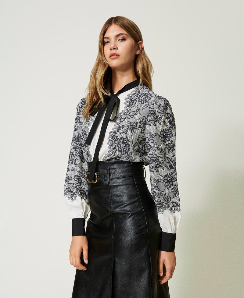 Printed cr&ecirc;pe de Chine shirt