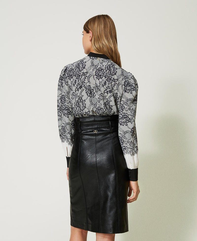 Printed cr&ecirc;pe de Chine shirt