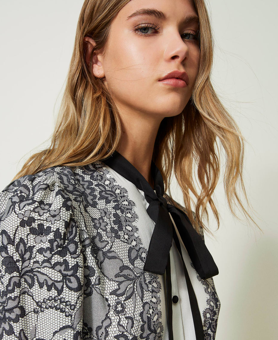 Printed cr&ecirc;pe de Chine shirt