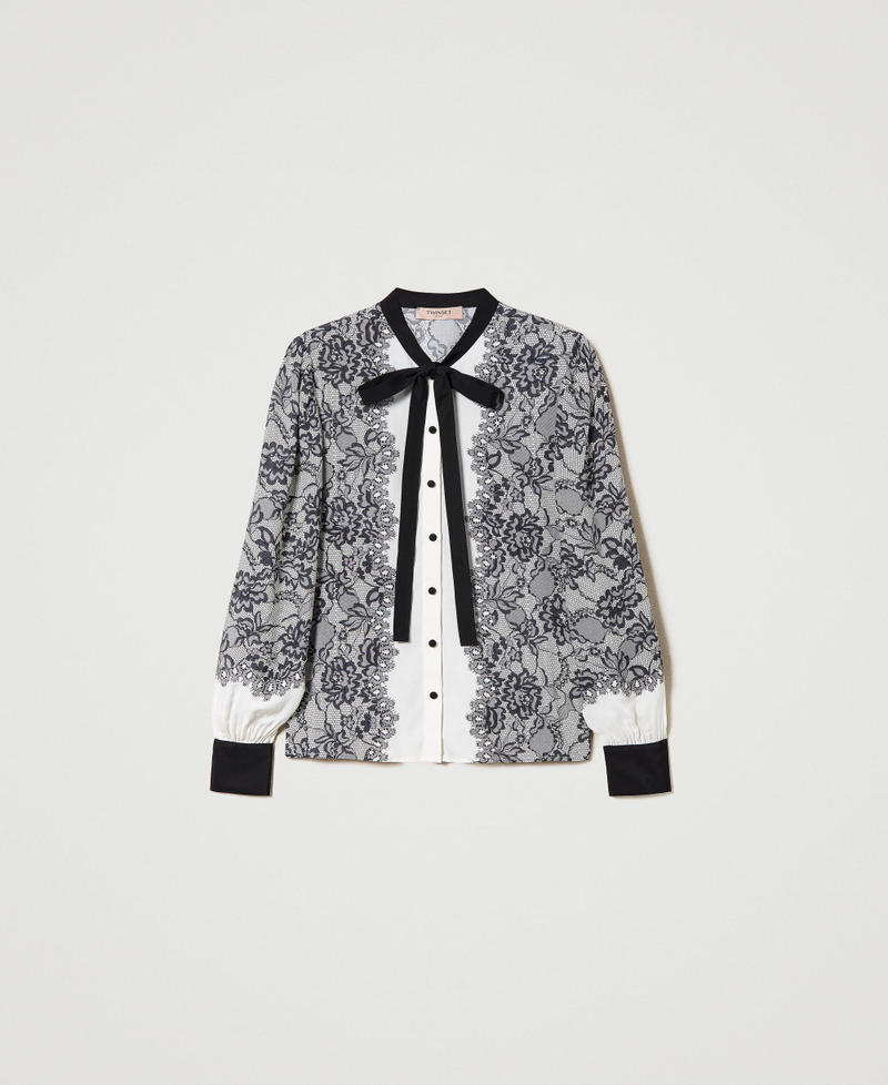 Printed cr&ecirc;pe de Chine shirt