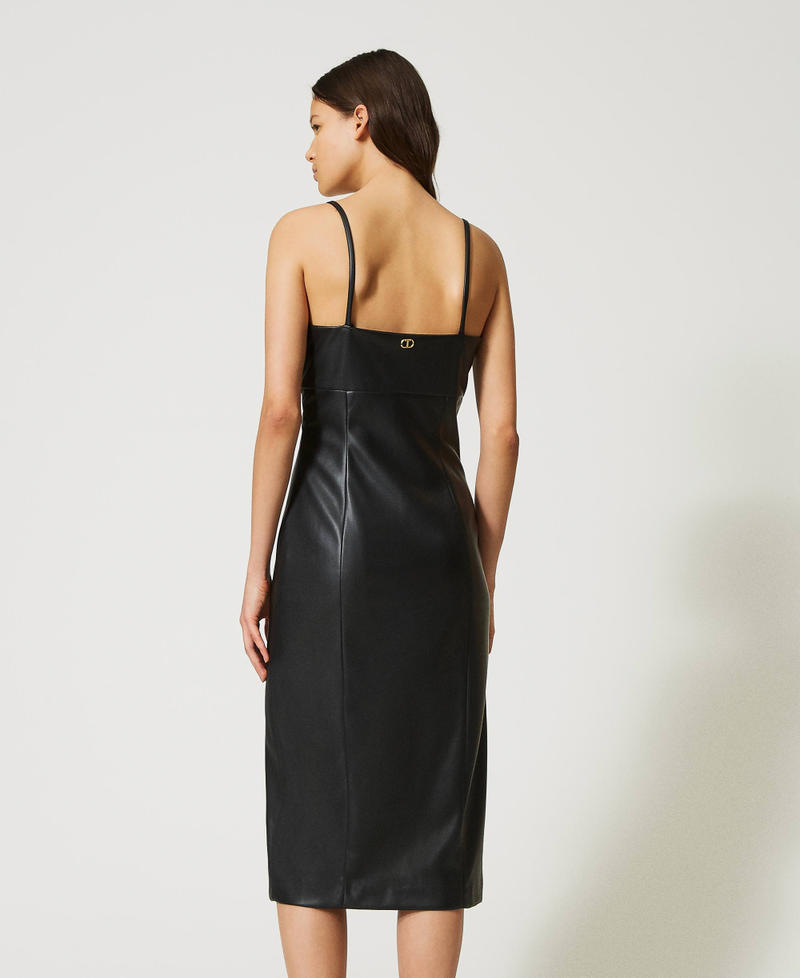 Midi leather-like dress