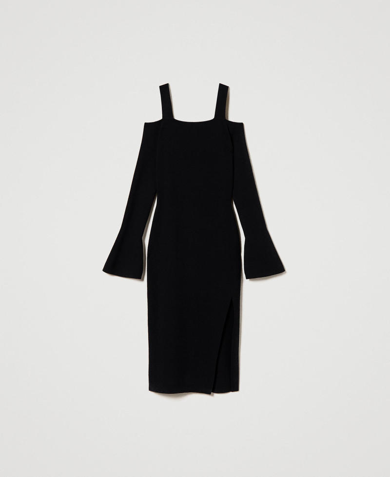 Robe midi en maille avec fente