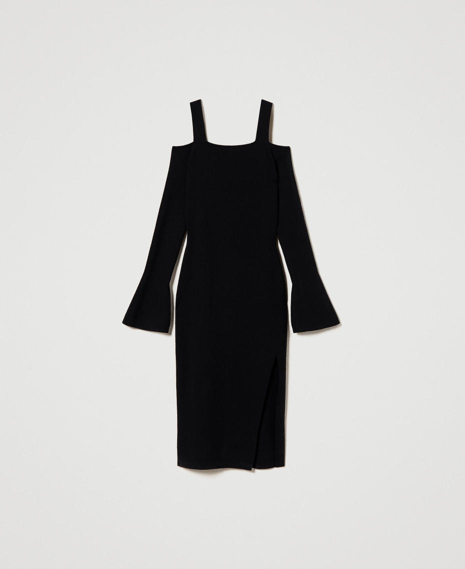 Robe midi en maille avec fente