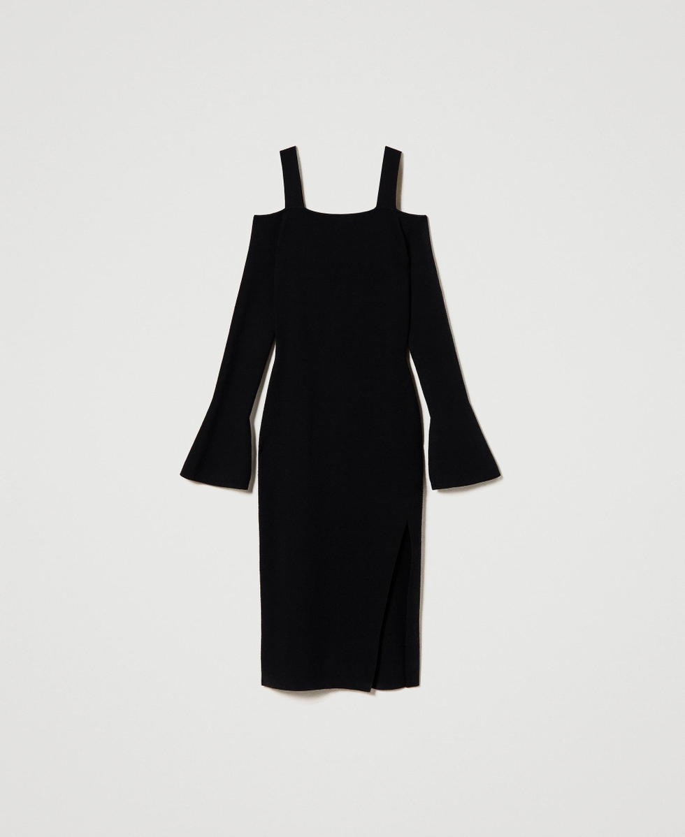 Midi knit dress with slit