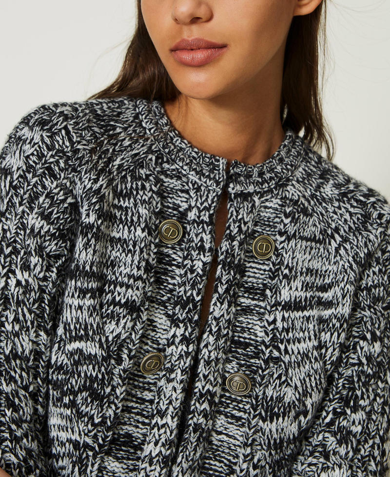 Wool blend Mandarin collar jacket with fringes