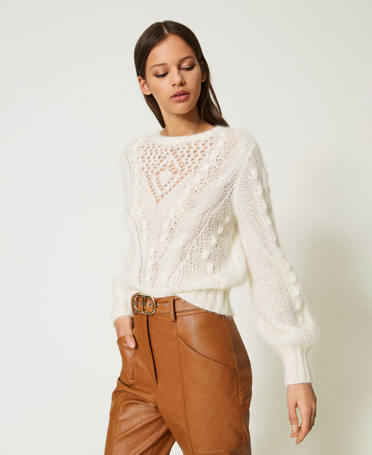 Pull en mélange de mohair et laine