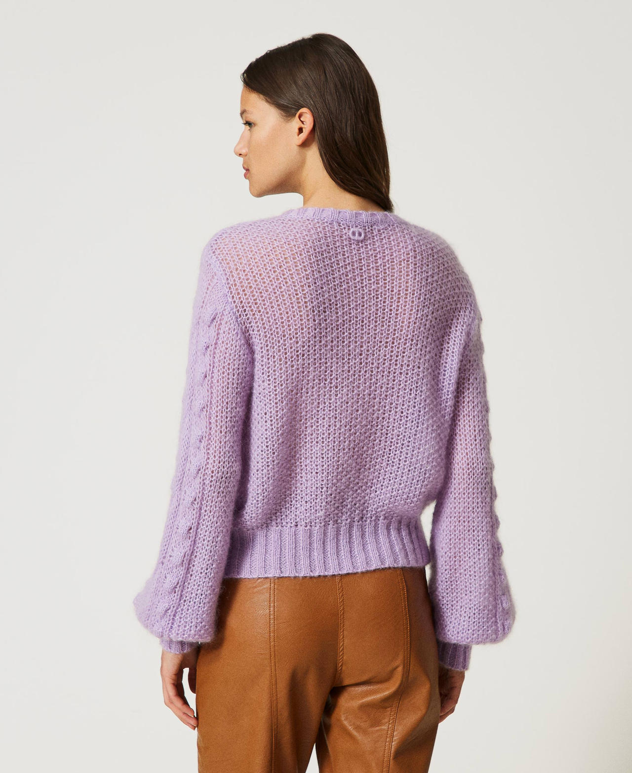 Wool and mohair blend jumper "Lavendula&rdquo; Purple Woman 232TP3110_10782_03